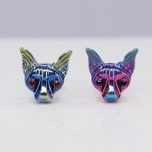 Titanium ASTM F136 (in56) Anodised Sphinx Cat, Kitty Internally Threaded 1mm-1.6mm (18ga-14ga) Conch, Helix, Cartilage, Tragus, Lobe