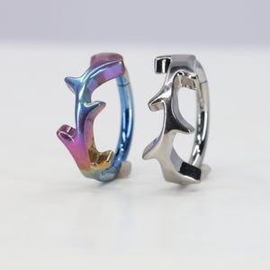 Titanium ASTM F136 (cl106) braamstruik, wijnstokklikker, scharnierende ring 1,2 mm (16ga) Geschikt voor schelphoorn, kraakbeen, septum, helix, kwab, toren
