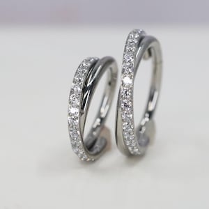 Titanium ASTM F136 (cl21) Zirconia Double Ring clicker hinged hoop 1.2mm (16ga) Suitable for Daith, Helix, Cartilage, Septum, Rook, Lobe
