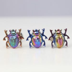 Titanium ASTM F136 (in135) Scarab, Beetle  Internally Threaded 1.2mm (16ga) Suitable Conch, Helix, Cartilage, Tragus, Lobe