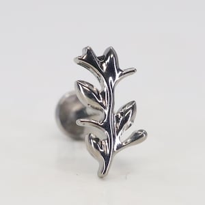 Titanium ASTM F136 (in308) Olive Branch, Leaf Internally Threaded Attachment 1mm-1.6mm (18ga-14ga) Suitable Conch, Helix, Cartilage, Tragus