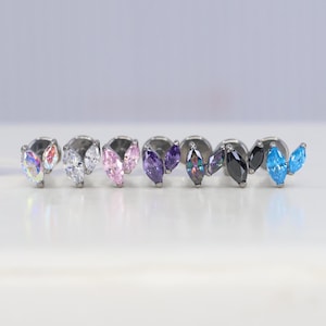 Titanium ASTM F136 (in75) Zirconia Flame Internally Threaded Attachment 1mm-1.6mm (18ga-14ga)  Conch, Helix, Cartilage, Tragus