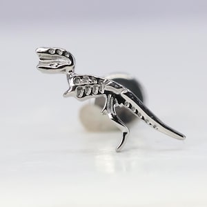 Titanium ASTM F136 (in242) T-Rex, Dinosaur, Fossil Internally Threaded Attachment 1.2mm (16ga) Suitable for Conch, Helix, Cartilage, Tragus
