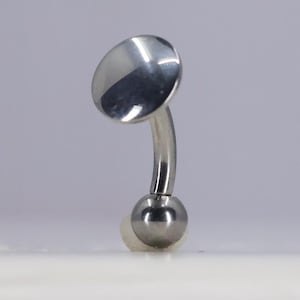 Titanium ASTM F136 (in293) Disk Internally Threaded  Banana bar, curved barbell 1.2mm (16ga) Suitable Lip, Helix, Cartilage, Rook