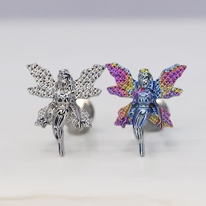 Titanium ASTM F136 (in211) Fairy, Tinkerbell Internally Threaded Attachment 1mm-1.6mm (18ga-14ga) Suitable Conch, Helix, Cartilage, Tragus