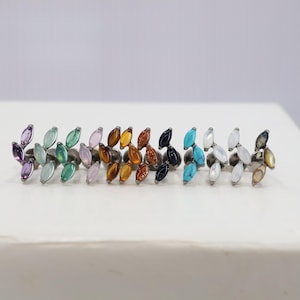 Titanium ASTM F136 (124 inch) Kwarts, onyx, tijgeroog, turkoois, amethist, schelp, zonnesteen, binnenste schroefdraad, 1,2 mm (16ga)