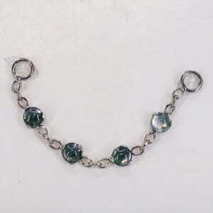 Titan ASTM F136 Moosachat Verbinder Kette geeignet für Conch, Helix, Knorpel, Nose, Flat, Lobe, Philtrum, Conch,
