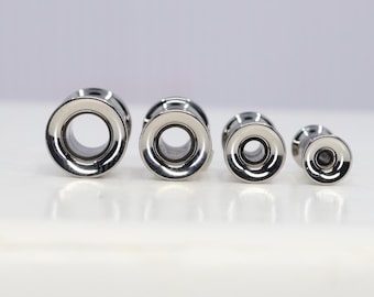 Titanium ASTM F136 Double Flair Ear Tunnels- Flesh Tunnels  8ga-1/2ga (3mm-12mm) suitable for Ear, lobe etc
