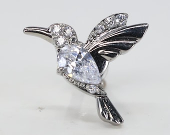 Titanium ASTM F136 (in54) Zirconia Humming Bird Internally Threaded  1.2mm (16ga) Suitable for Conch, Helix, Cartilage, Tragus, Lobe