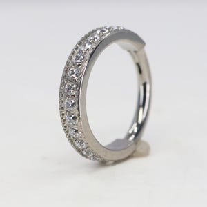 Titanium ASTM F136 (cl111) Zirconia clicker hinged hoop 1.2mm (16ga) Suitable for Helix, Cartilage, Conch, Rook, Lobe