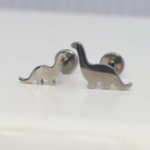 Titanium ASTM F136 (in03) Dinosaur Internally Threaded Attachment 1mm-1.6mm (18ga-14ga) Suitable Conch, Helix, Cartilage, Tragus