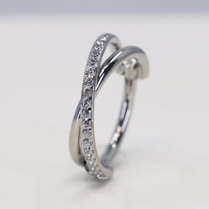 Titanium ASTM F136 (cl149) Zirconia Double Ring Clicker, hinged hoop 1.2mm (16ga) Suitable Conch, Cartilage, Septum, Helix, Lobe, Rook