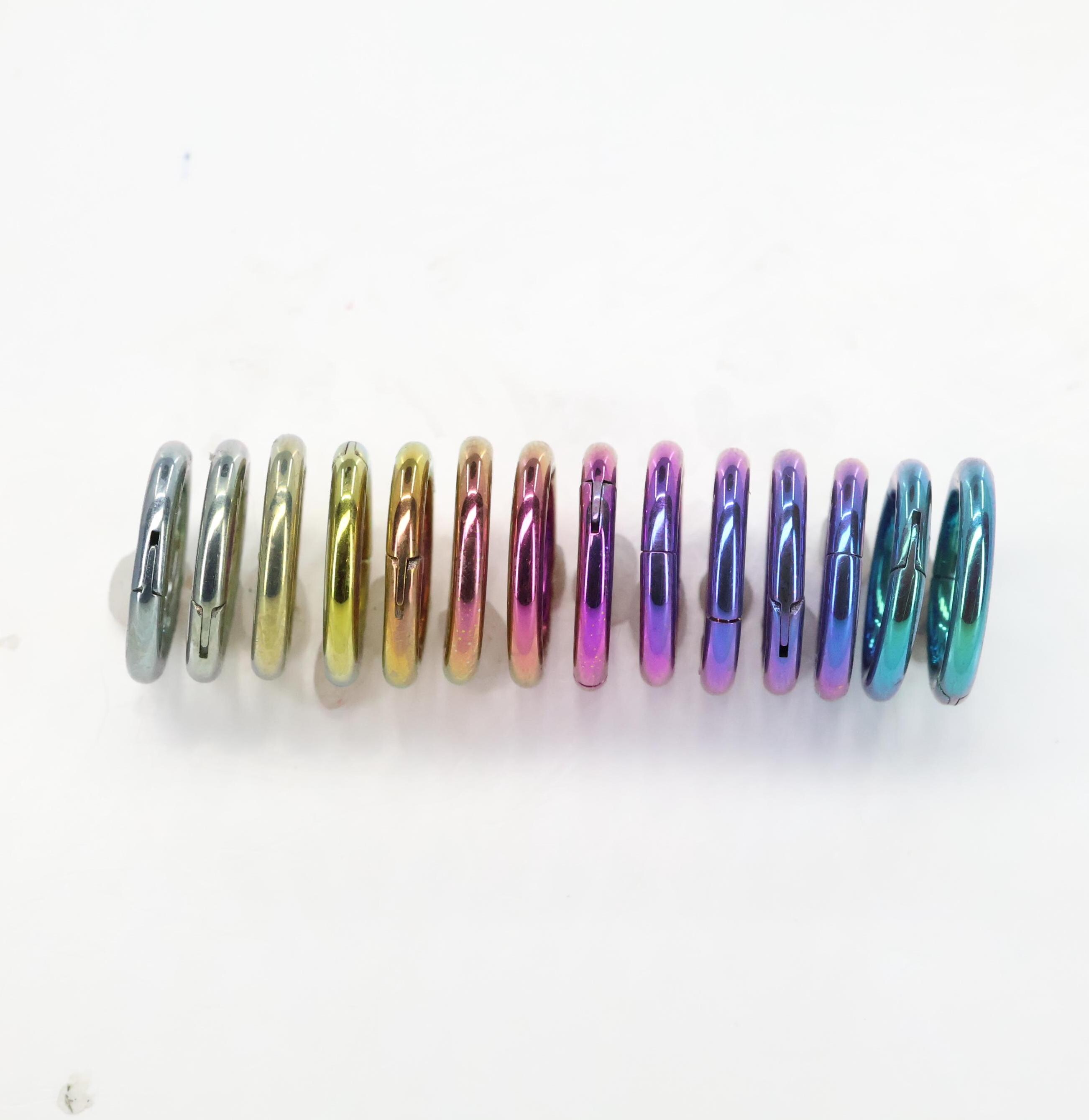Titanium ASTM F136 (cl53) Fire Opal and Zirconia Clicker Hinged Hoop 1 ...