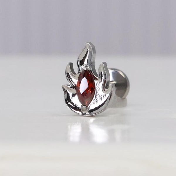 Titanium ASTM F136 (in204) Zirconia Flame Internally Threaded 1mm-1.6mm (18ga-14ga) Suitable Conch, Helix, Cartilage, Tragus, Lobe