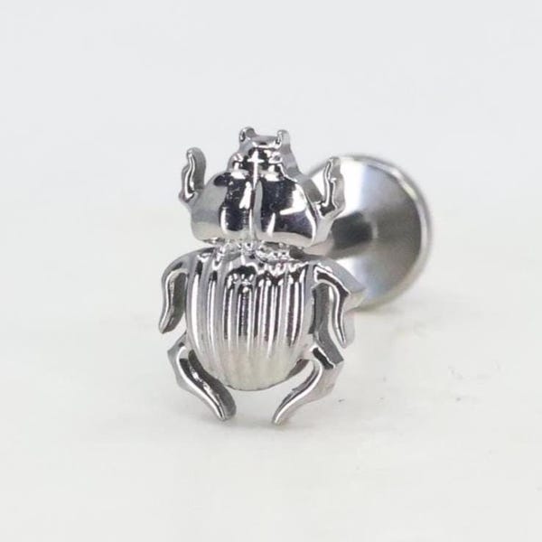 Titanium ASTM F136 (in317) Beetle, Bug Internally Threaded 1mm-1.6mm (18ga-14ga) Suitable for Conch, Helix, Cartilage, Tragus, Lobe