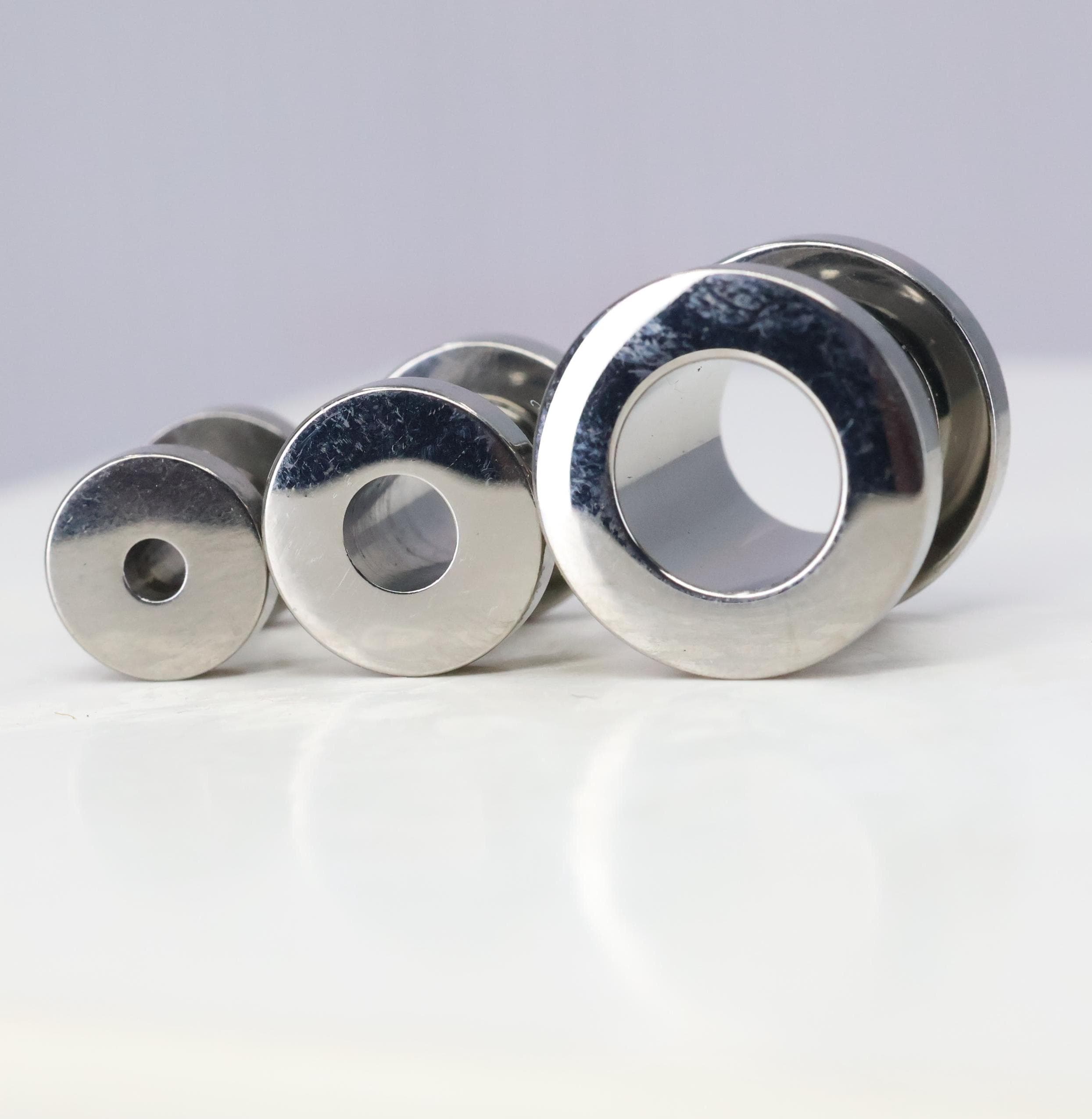 Titanium Ear Stack Titanium ASTM F136 Ear Tunnels- Flesh Tunnels 8ga-1/2ga (3mm-12mm ...