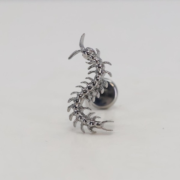 Titanio ASTM F136 (pulg. 320) Milpiés, Ciempiés Accesorio con rosca interna de 1 mm a 1,6 mm (calibre 18 a 14) Adecuado para caracola, hélice, cartílago y trago
