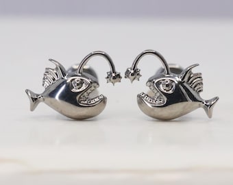 Titanium ASTM F136 (in212) Angler Fish, Deep Sea Fish Internally Threaded 1mm-1.6mm (18ga-14ga) Conch, Helix, Cartilage, Tragus, Lobe
