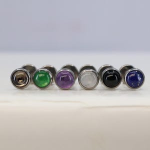 Titan ASTM F136 Naturstein Amethyst, Rauchquarz, Lapis, Jade, Onyx Innengefädelt 1,2 mm (16ga) Muschel, Helix, Knorpel, Tragus
