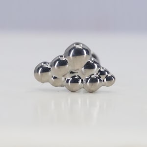 Titanium ASTM F136 (in331) Cloud, weather Internally Threaded Attachment 1mm-1.6mm (18ga-14ga)  Conch, Helix, Cartilage, Tragus