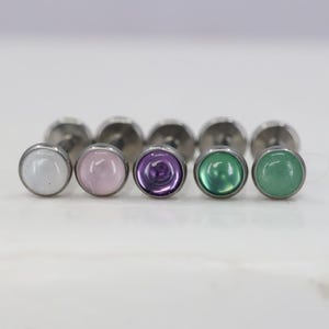 Titanio ASTM F136 (in57) Quarzo, Onice, Avventurina, Ametista Quarzo rosa Attacco filettato internamente 1,2 mm (16 ga)