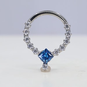 Titanium ASTM F136 (cl134) Zirconia Clicker, hinged hoop 1.2mm (16ga) Suitable Conch, Cartilage, Septum, Helix, Lobe, Rook