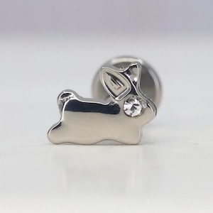 Titanium ASTM F136 (in25) Rabbit, Bunny Internally Threaded Attachment 1mm-1.6mm (18ga-14ga) Suitable Conch, Helix, Cartilage, Tragus