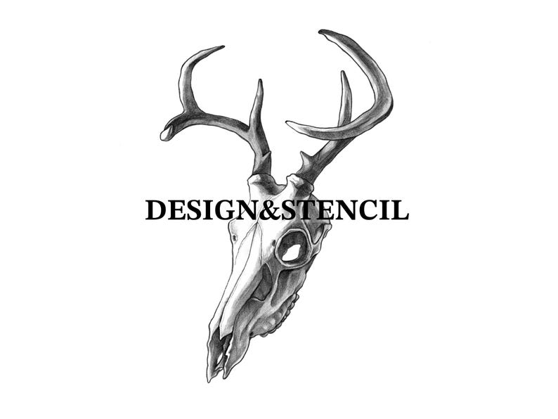 Gothic Style Deer Skull Tattoo Printable Design&stencil for New ...