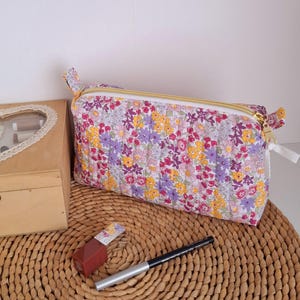 Trousse de maquillage matelassée fleuri