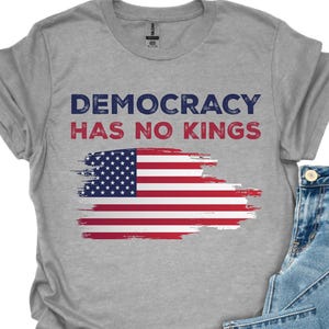 Democracy Has No Kings Shirt,Anti Trump Shirt, upside down American flag shirt, Anti Maga shirt, Liberal Tshirt, Democrat shirt, Resist tee