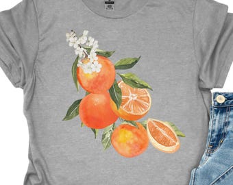Vintage Orange Shirt, Art Graphic Fruit Shirt, Pastel Drawing Oranges Shirt,Foodie Vintage Graphic Shirt,Aesthetic Fruit Shirt, Summer Shirt