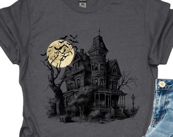 Vintage Haunted House Shirt, Vintage Spooky Season Shirt, Halloween Gift, Vintage Halloween Shirt, Vintage Halloween, Bats T-shirt
