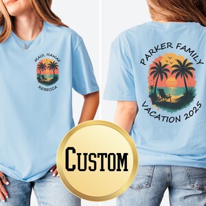 Personalized Family Vacation Shirt, Beach Vacation Tshirt, Family Matching Beach Trip Outfits, Custom Family Vacation Tee, Custom Beach Tee