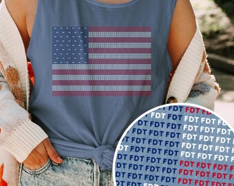 Comfort Colors® Subtle FDT American Flag Tank Top, 4th of July USA Flag Top, Anti Trump Political Top, American Flag, Patriotic Tank Top