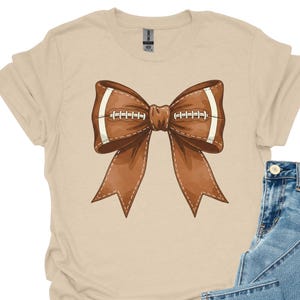 Coquette Football Shirt, Football Mom Shirt, Coquette Football Bow T-Shirt, Game Day Football T-Shirt,Womens Football Shirt,Football Bow Tee