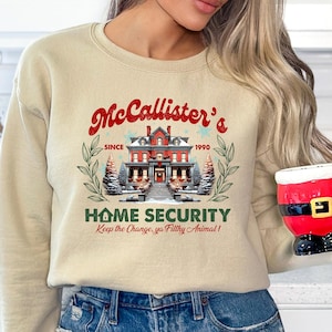 McCallister Home Security Sweatshirt, Christmas Movie Sweater, Funny Christmas Sweatshirt, McCallister Shirt, Christmas Gift, Xmas Movie