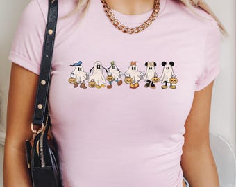 Retro Disney Mickey Friends Halloween Baby Tee, Mickey and Friends Ghost Baby Tee,Retro Mickey Spooky Y2K Baby Tee,Disney Halloween Baby Tee