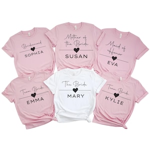 Bachelorette Party Shirts, Bride Gift Team Bride Shirt, Hen Party Wedding Party Tshirt, Personalised Hen Party T Shirts, Bridal Party Shirts