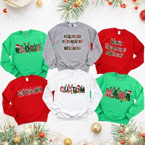 Christmas Custom Name Sweatshirt, Custom Family Name Sweatshirt, Personalized Christmas Sweatshirt, Custom Christmas Family Gift,Custom Xmas image 2