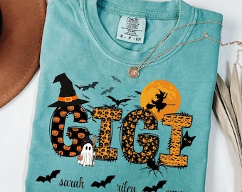 Comfort Colors® Personalized Halloween Gigi Shirt, Spooky Gigi Shirt, Gift for Gigi, Custom Gigi Shirt, Halloween Gigi Tee, Custom Gigi Tee