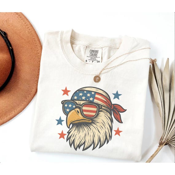 Comfort Colors® Retro American Eagle Shirt, Funny American Eagle Shirt, American Flag Shirt, 4th of July Shirt, Independence Day Gift