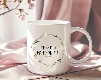 Gift for newlyweds mug, personalized wedding gift mug, Mr and Mrs mug, personalized mug, bride and groom mug