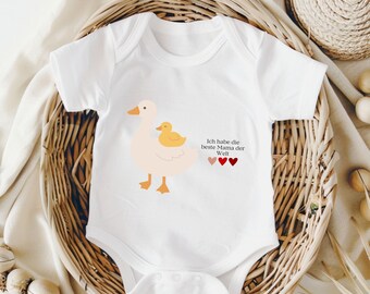 Duck baby bodysuit, I have the best mom in the world bodysuit, best mom ever bodysuit, Mother's Day gift baby bodysuit, mom and her child bodysuit