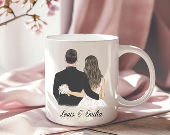 Mr and Mrs mug for the wedding, personalized wedding gift, bride and groom mug, gift for newlyweds, personalized mug