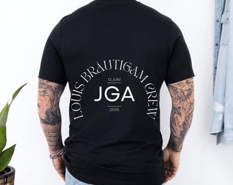 JGA groom T-shirt personalized, JGA shirt, crew shirt wedding, bachelor party T-shirt, stag night, JGA men's group shirt