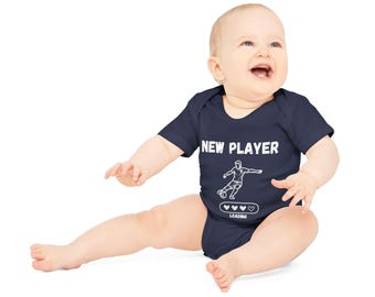 Baby bodysuit football, pregnancy announcement baby bodysuit, football parents, gifts for newborns, birth gift bodysuit, romper, new player
