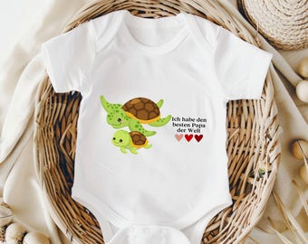 Turtle baby bodysuit, I have the best dad in the world bodysuit, best dad ever bodysuit, dad and his child bodysuit, Father's Day gift baby bodysuit