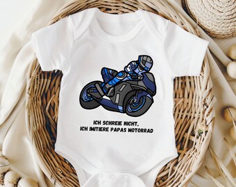 Motorcycle baby bodysuit, gift for the son of a motorcyclist, I'm not screaming, I'm imitating daddy's motorcycle baby bodysuit, gifts for birth