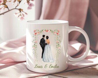 Bride and groom mug for the wedding, Mr and Mrs mug, personalized wedding gift, gift for the bride and groom mug, personalized mug