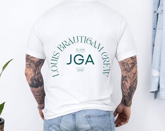 Junggesellenabschied T-Shirt, JGA Bräutigam T-Shirt personalisiert, JGA Shirt, Crew Shirt Hochzeit, Polterabend, JGA Männer Gruppenshirt